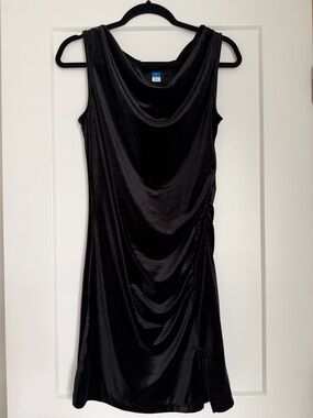 Old Navy Black Satin-Look Cowl Neck Mini Dress